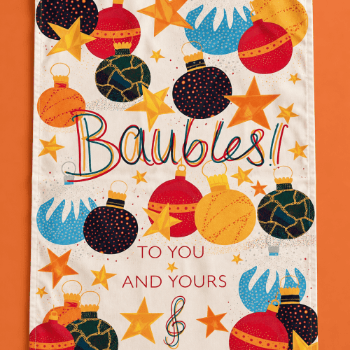 Baubles TealTowel (Christmas)