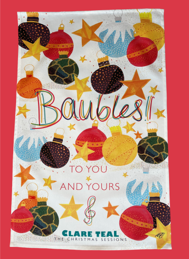 Baubles TealTowel Pink Baubles TealTowel (Christmas)